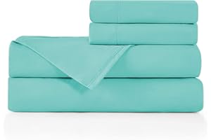 BASIC CHOICE Twin Size Sheet Set - Breathable & Cooling Sheets - Hotel Luxury Bed Sheets for Kids & Teens - Extra Soft Deep Pockets 3 Piece Set - Wrinkle Free Turquoise Bed Sheets - Twin Sheets - 3 PC