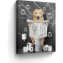 Amazon.com: Kateflower Golden Retrievers in Toilet Bathroom Wall ...