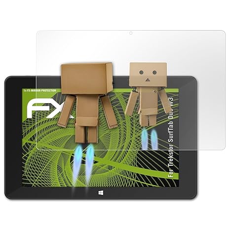 atFolix Displayfolie für Trekstor SurfTab Duo W3 Spiegelfolie, Spiegeleffekt FX Schutzfolie