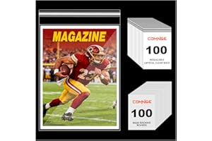 Professional Archival Magazine Bags & Rigid Backing Boards Combo - Crystal Clear Resealable Sleeves with Boards for Collectib