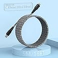 Extra Long iPhone Charger Cable 5M,Apple MFi Certified USB C to Lightning Cable15 ft, iPhone Fast Charging Cord Compatible Apple iPhone 14/14pro/13/12/11/X/XS/XR/XS Max/8/7,iPad