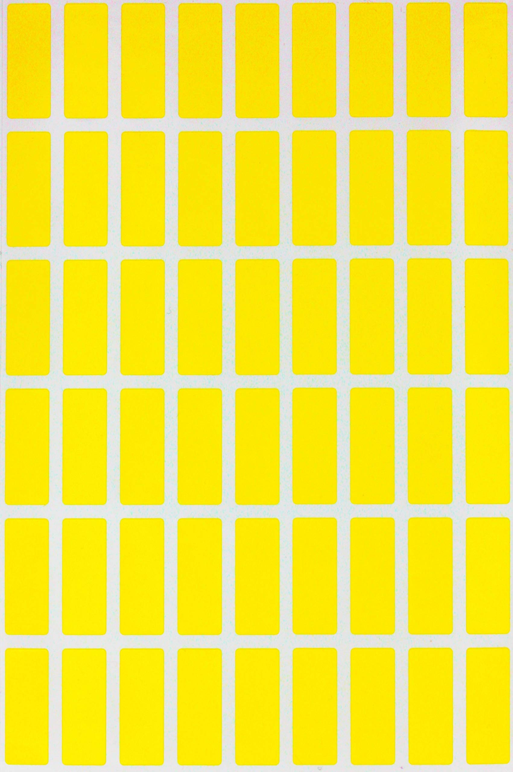 Rectangle Sticker 2.5 cm x 1 cm - Labels Colored Yellow Stickers (25mm x 10mm) - 810 Pack by Royal Green