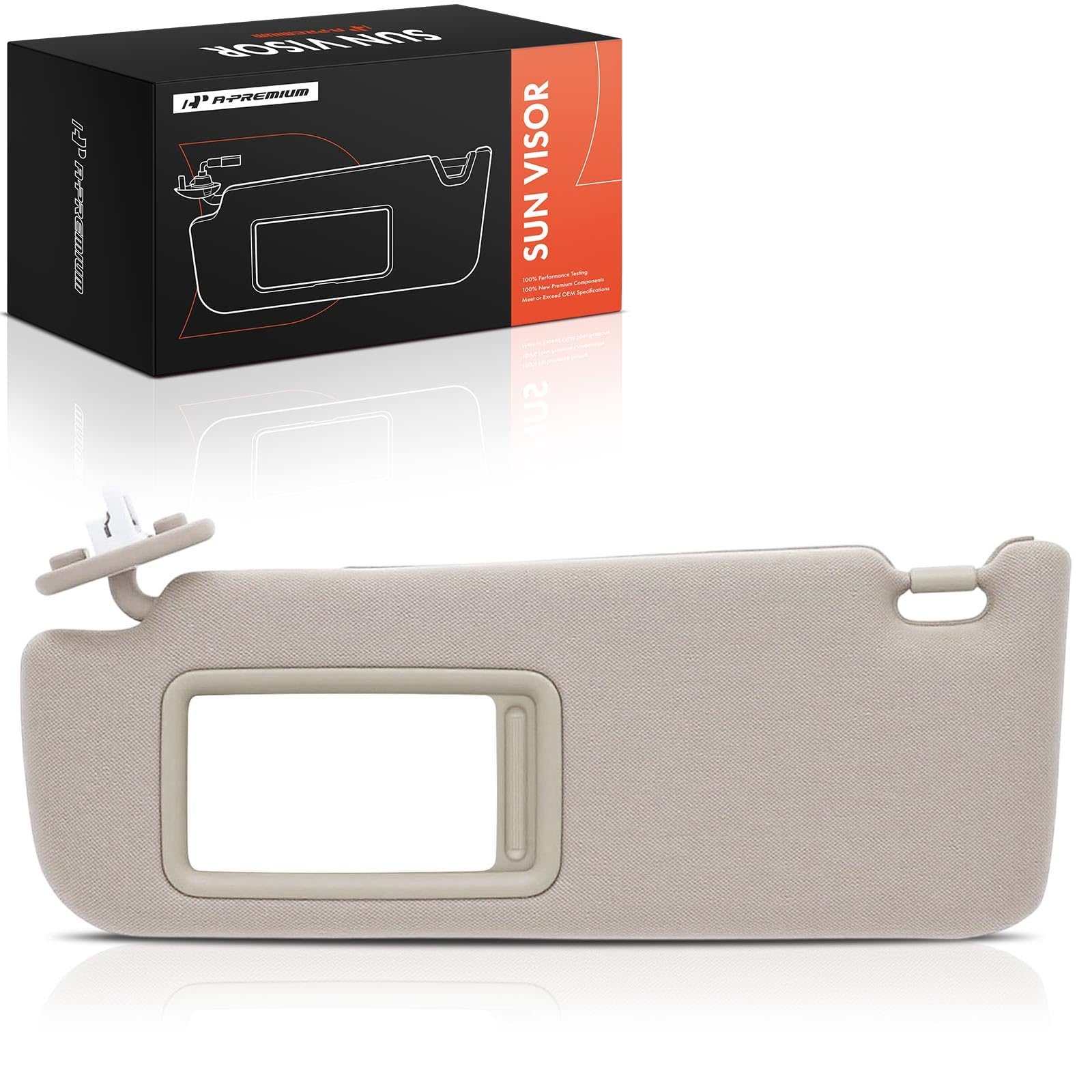 Photo 1 of A-Premium Driver Left Side Sun Visor Compatible with Toyota Camry 2012-2017 - with Vanity Light, with Vanity Mirror, Without Sunroof, Beige Color - Replaces 74320-33F40-A0, 74320-06611-A2