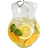 Libbey Acapulco Large Glass Pitcher Set of 2, 89 Oz, Clear, Tall Bubble Glass Pitchers with Handle, Durable Seam Design, Modern Pitcher Set for Iced Tea, Punch, and More