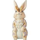 Enesco Jim Shore Heartwood Creek Easter Bunny with Butterfly Miniature Figurine- Stone Resin Hand Painted Crafted Collectible Decorative Easter Mini Figurines Home Decor Statue, 3.9 Inch