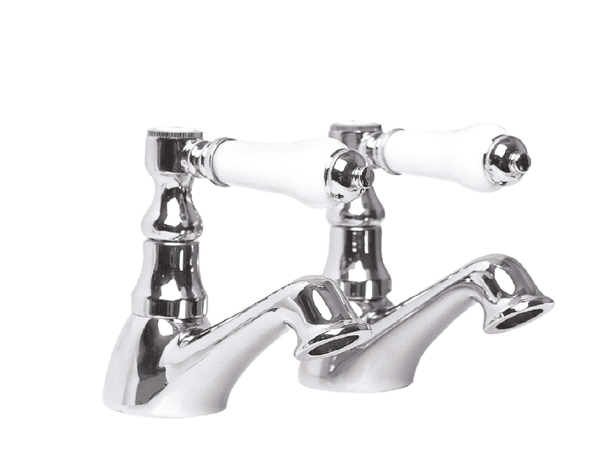 Nuie XM301 Bloomsbury ǀ Traditional Bathroom Lever Handle Basin Taps, 105mm x 40mm, Chrome