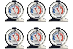 Voittozege 6 Pcs Refrigerator Thermometer, Large Dial Freezer Thermometer Classic Series Thermometers Kitchen Refrigerator Fr