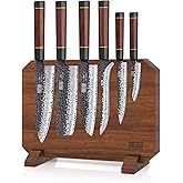 HOSHANHO 7 Pieces Knife Set with Magnetic Knife Block, Japanese High Carbon Steel Kitchen Knife Set, Ultra Sharp Chef Knives Set with Ergonomic Handle