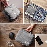 HCFGS Travel Cable Organiser Bag Large 3-Layer Electronics Accessories Grey view 7