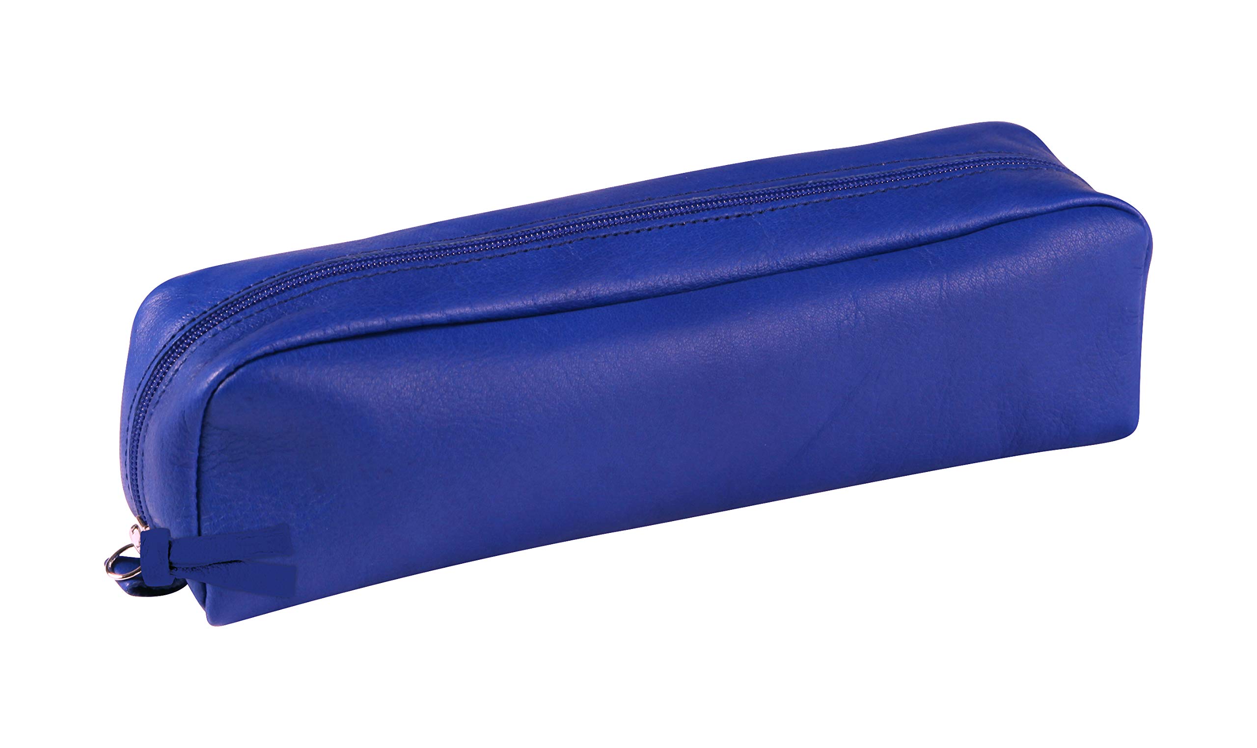 Clairefontaine 8318C - One Genuine Lambskin Blue Rectangular School Pencil Case - Size: 21x4x6 cm - School supplies - Coloured Pencil Case - Pencil Tray