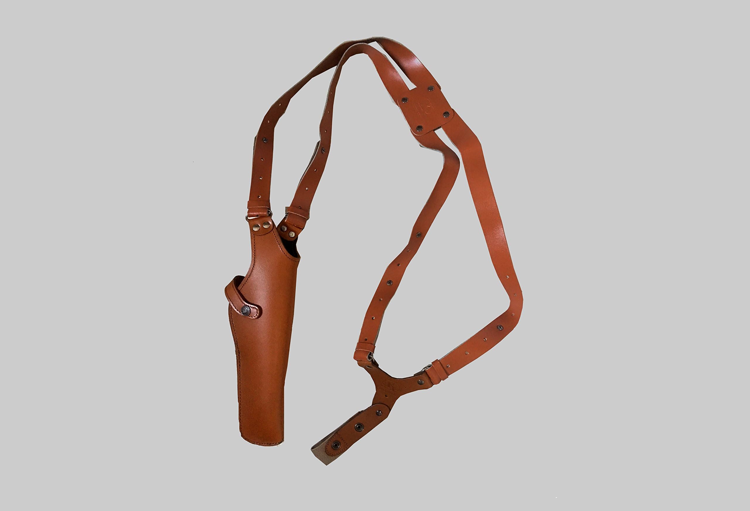 ALS454 Vertical Shoulder Holster Fits 357 Magnum 6’’ & Similar Revolvers RH Handmade! Free Extension for Big Body Size!