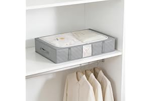Under Bed Storage Containers, Large Soft Foldable Storage Bags with Clear Top for Blankets, Comforters, Sheets, Wrapping Pape