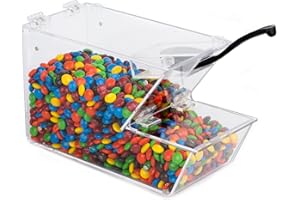 IneVibe Candy Bin Topping Dispenser - Acrylic Bulk Sprinkle Container w/Scoop, Stackable & Magnetic for Multiple Holders on S