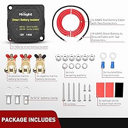 Nilight 12V 140AMP Dual Battery Isolator Kit with 6