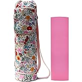 ESVAN Yoga Mat Bag with Multi Pockets Drawstring Yoga Mat Carrier Pilates Exercise Multi-Functional Storage Bag