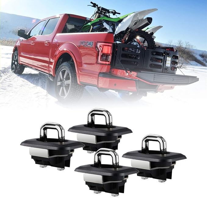 AEagle Truck Bed Side Wall Tie Down Anchors, Retractable Hook Rings for 19972014 Ford F150