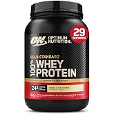 Optimum Nutrition Gold Standard Whey Protein Powder, Vanilla Ice Cream, 2LB | 24g 100% Whey Protein Per Serving, with BCAAs, Gluten Free, Banned Substance Tested, Easy Mixing, Muscle Support &amp; Recovery