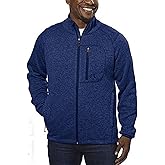 Avalanche Men's Brighton Outdoor Inspired Full Zip Fleece Sweater Jacket Mariner Blue