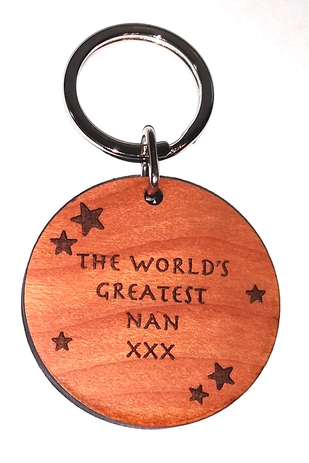 The Worlds World's Greatest Nan Wooden Wood Keyring Key Ring Gifts for Birthday Christmas Mothers Day Her