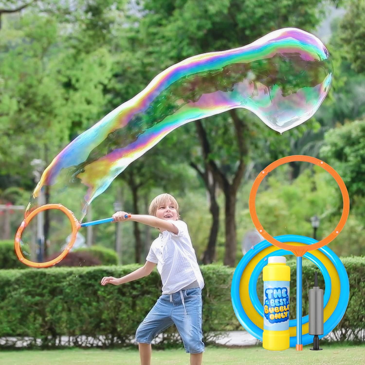 YIZI Giant Bubble Wand，Giant Bubble Toy 3 Piece Set For Boy Girl kids Outdoor Toy Best Choice