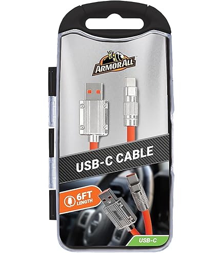 Amazon.com: Armor All 6ft Rugged USB-C Cable - Durable, Fast