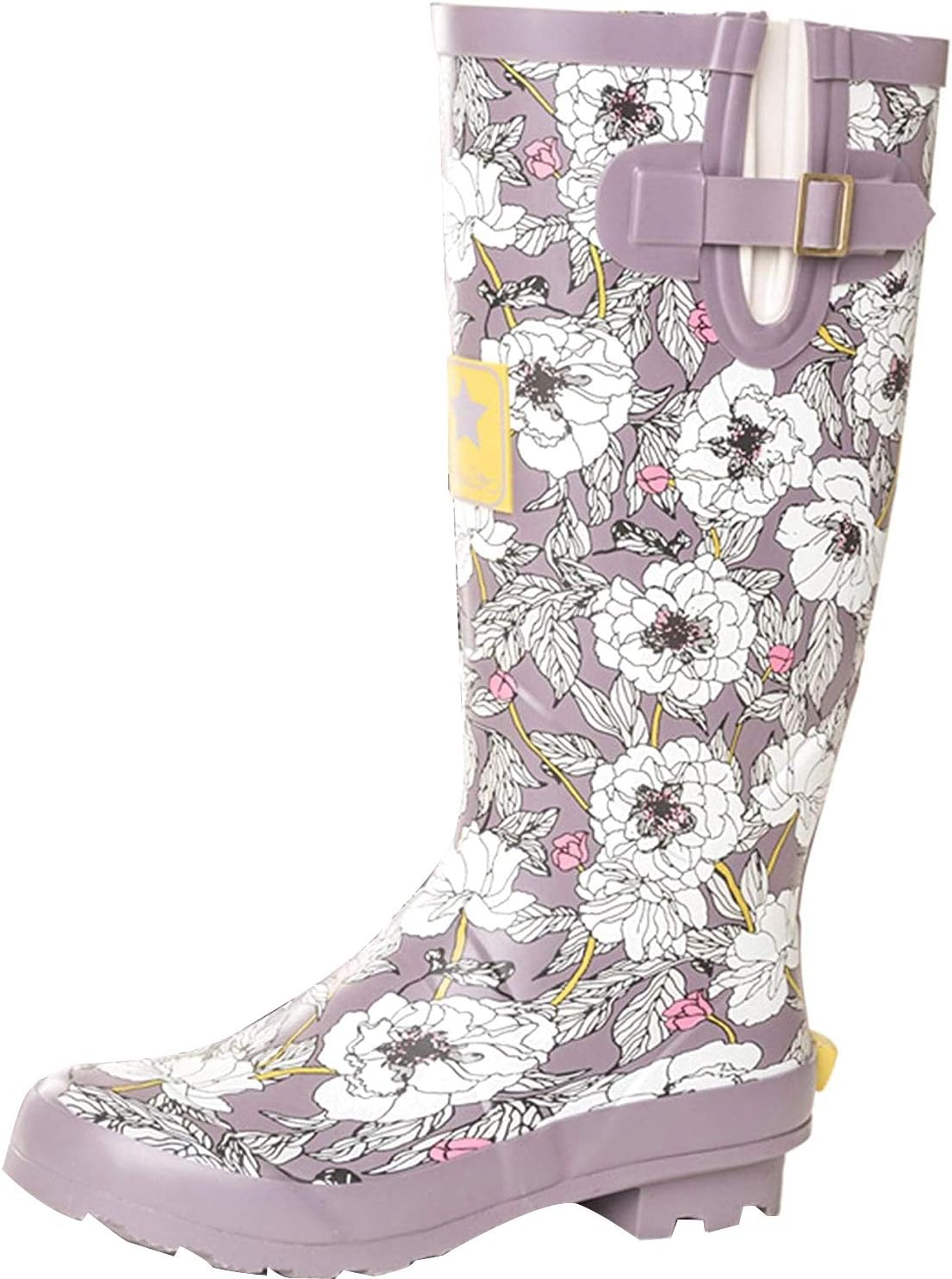 Onlineshoe - Funky Flat Wellie Wellington Festival Rain Boots - Assorted Colours