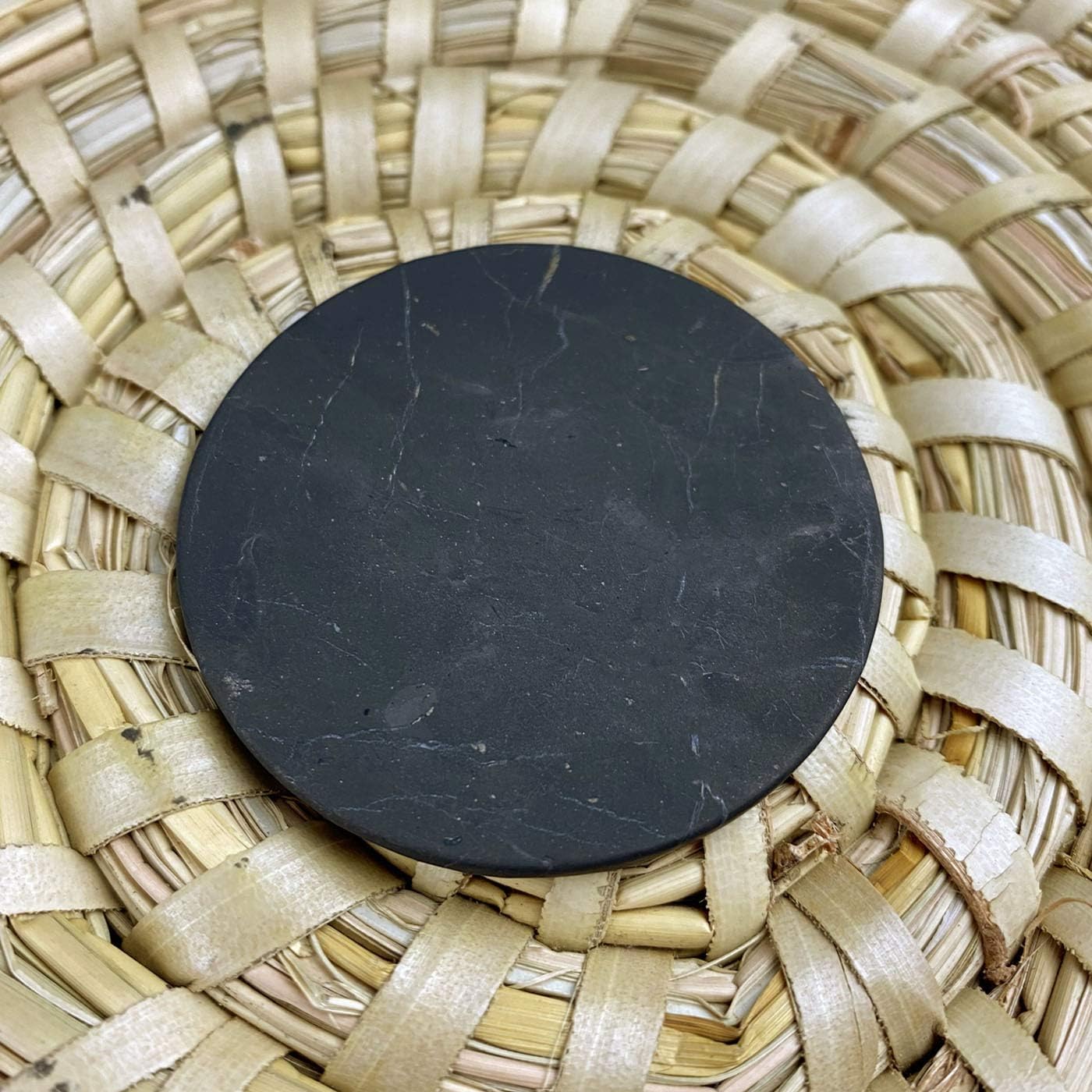 Shungite Protection Plates 50mm Circular - EMF Radiation Protection for Ipads,Laptops,Mobile Phones - Authentic Shungite from Karelia Russia - Naturesupplies