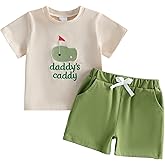 Onfmst Baby Boy Summer Outfits Golf Embroidery Short Sleeve Tshirts Shorts Set Toddler Golf Clothes 0 6 12 18 Months 2T 3T