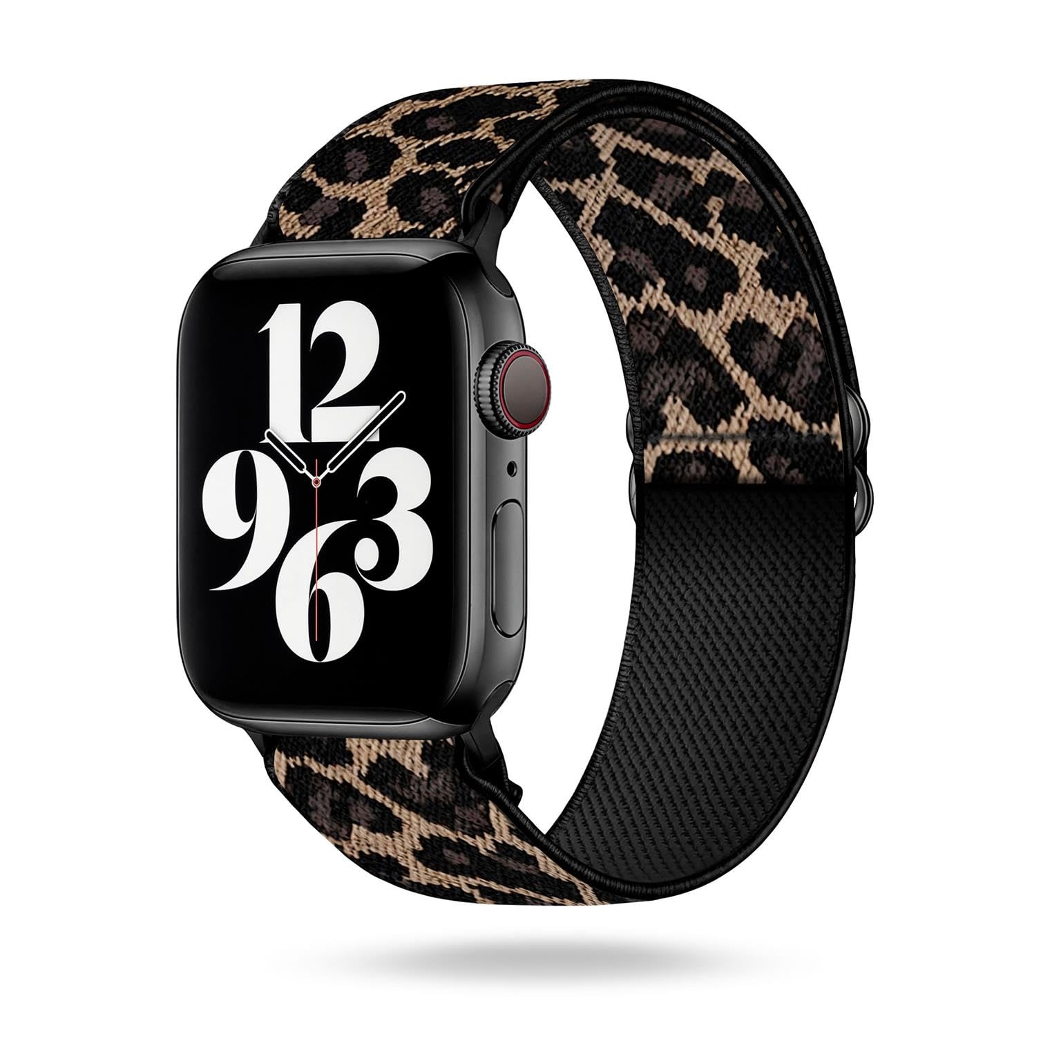 ONEFLOW Flex Loop Compatible with Apple Watch SE 2 (40 mm) Bracelet Elastic, Textile Fabric iWatch Bracelets Women Men Sports Strap Nylon Replacement Watch Band Flexible, Leopard