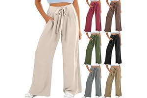 Teen Girls Cotton Linen Wide Leg Pants Drawstring Kids Oversized Casual Lightweight Flowy Palazzo Pants Baggy Jogger Trousers