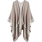Tazhmily Women's Shawl Wrap Poncho Cape Cardigan Open Front Coat Shawl Wrap Scarf for Spring Fall Winter