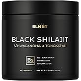 103,800mg Black Shilajit for Men 100x Strength w. Ashwagandha & Tongkat Ali 10% Extract - Ultra Pure Himalayan Shilajit Capsules 60% Fulvic Acid - Male Enhancing Supplement Energy & Stamina Booster