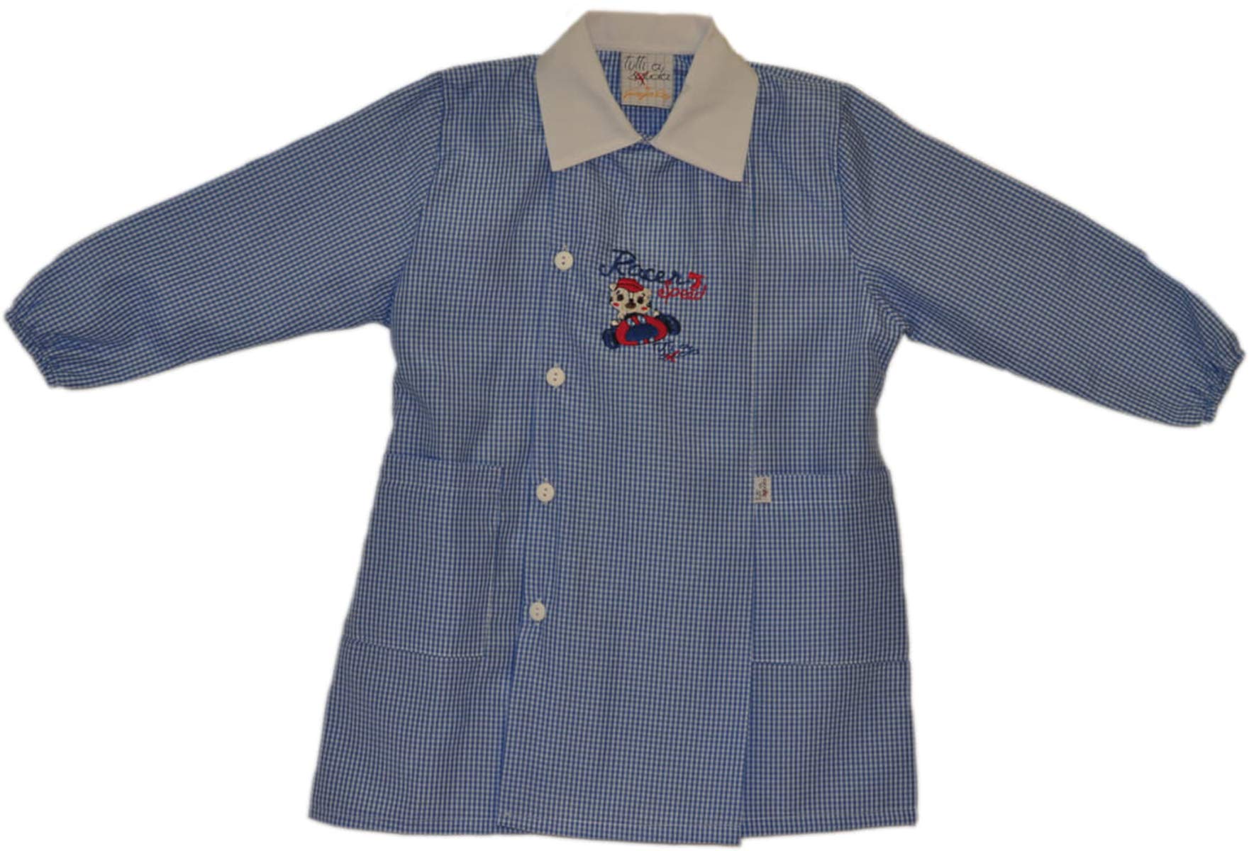 Tutti a Scuola - Smock 28-401 for boy, Checkered Pattern, Kindergarten, with Embroidery UK