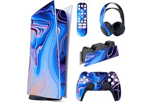 PlayVital for ps5 Skin - Digital Edition Console Full Set Vinyl Decal Sticker, Cover Skin Accessories for ps5 Controller & Ch