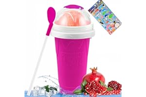LEUAXMY Slushy Cup Slushie Cup Slushy Maker Cup Maker frozen magic Squeeze,Slushie Cup with Lid&Straw,Homemade TIK TOK Cool Stuff for Smoothies Drinks Shakes Juices and Soda - DIY Milk Ice Cream (PINK)