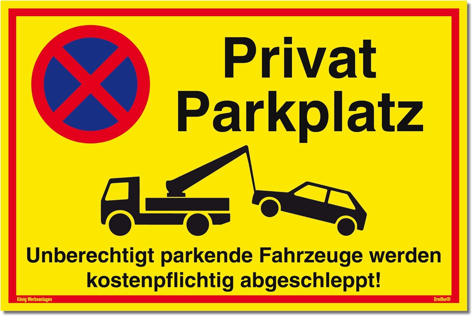 Schild Privat Parkplatz | Alu 30x20 cm | Unberechtigt parkende ...