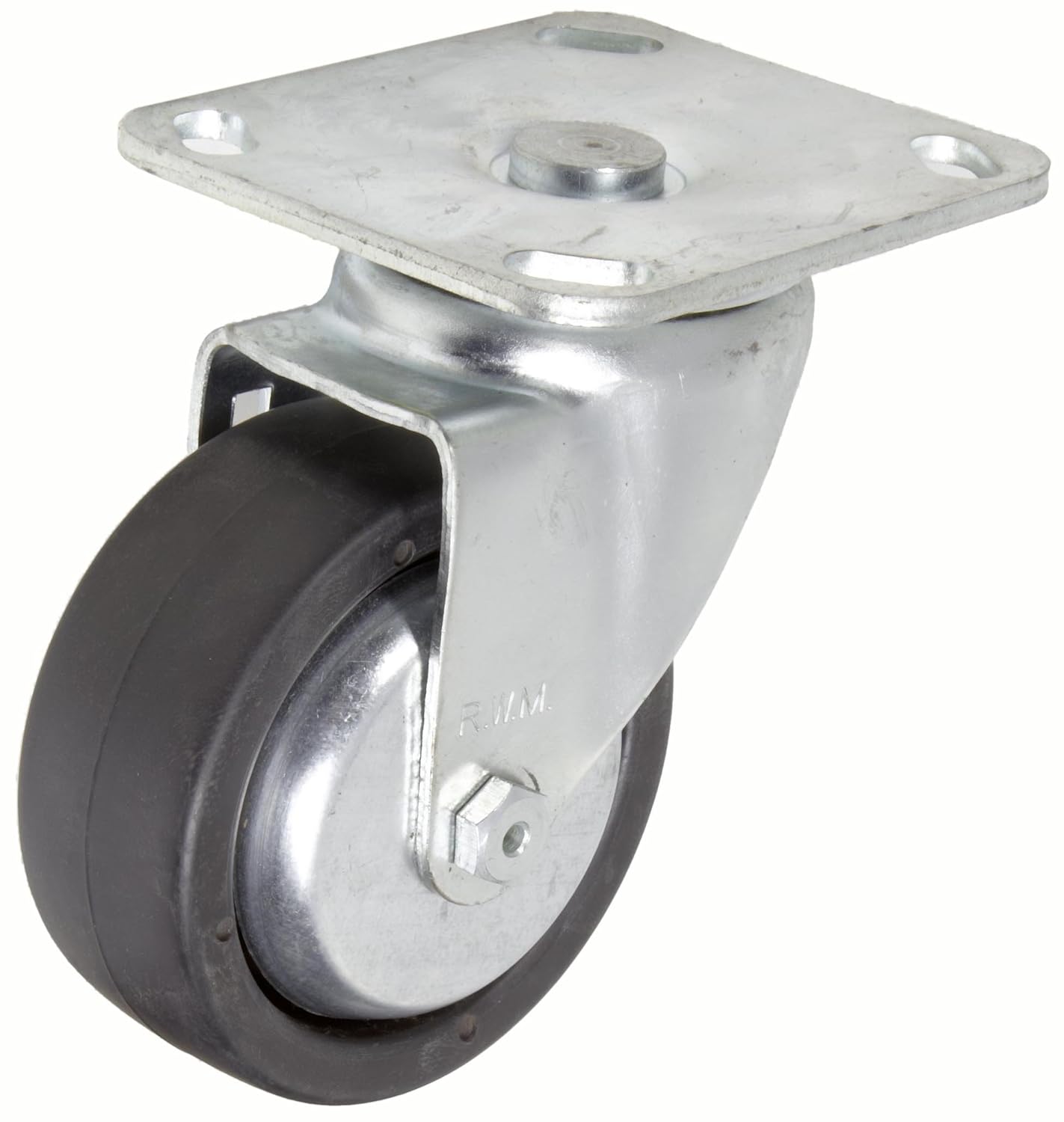 RWM Casters 30 Series Plate Caster, Swivel, Polyolefin Wheel, Ball