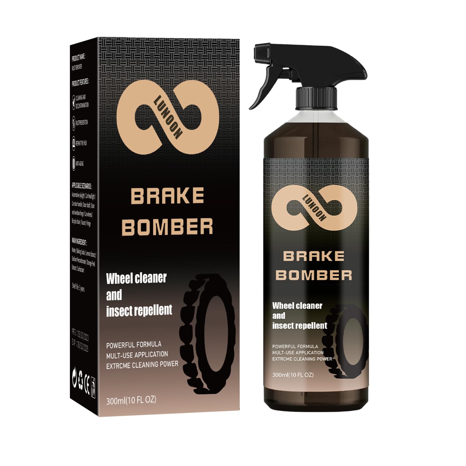 Photo 1 of Waterproof AdhesiveWheel Cleaner Brake Bomber 300ML(10 fl oz), Perfect for Cleaning Wheels and Tires, Non-Acid Wheel Cleaner, Rim Cleaner & Brake Dust Remover