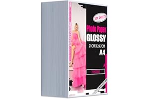 MAGECUBIKU Inkjet Photo Paper 8.5x11 Inches,Glossy 200 Sheets 70 lb/258 gsm Premium Heavyweight Photographic Paper for Inkjet Printer Instant Dry Professional Postcard Picture Use Dye Ink