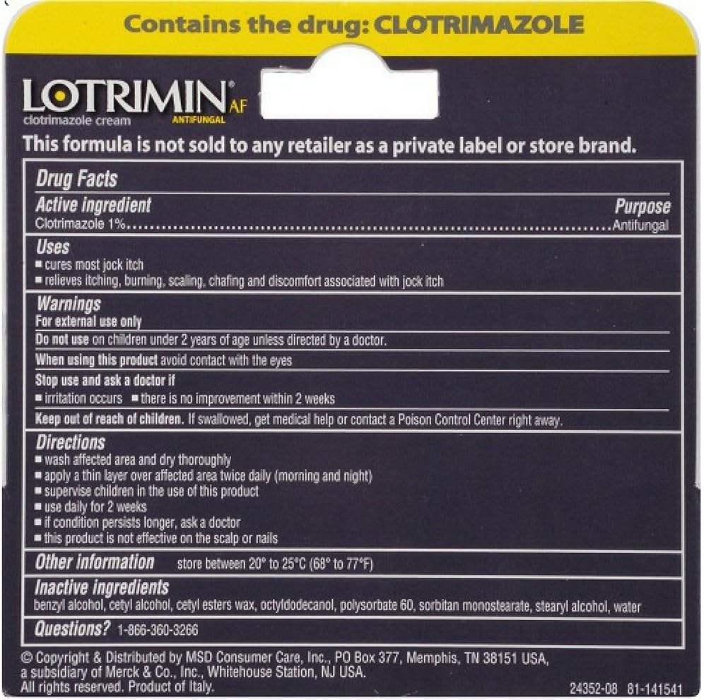 Lotrimin AF Jock Itch Antifungal Cream 0.42 oz (Pack of 2): Health & Personal Care