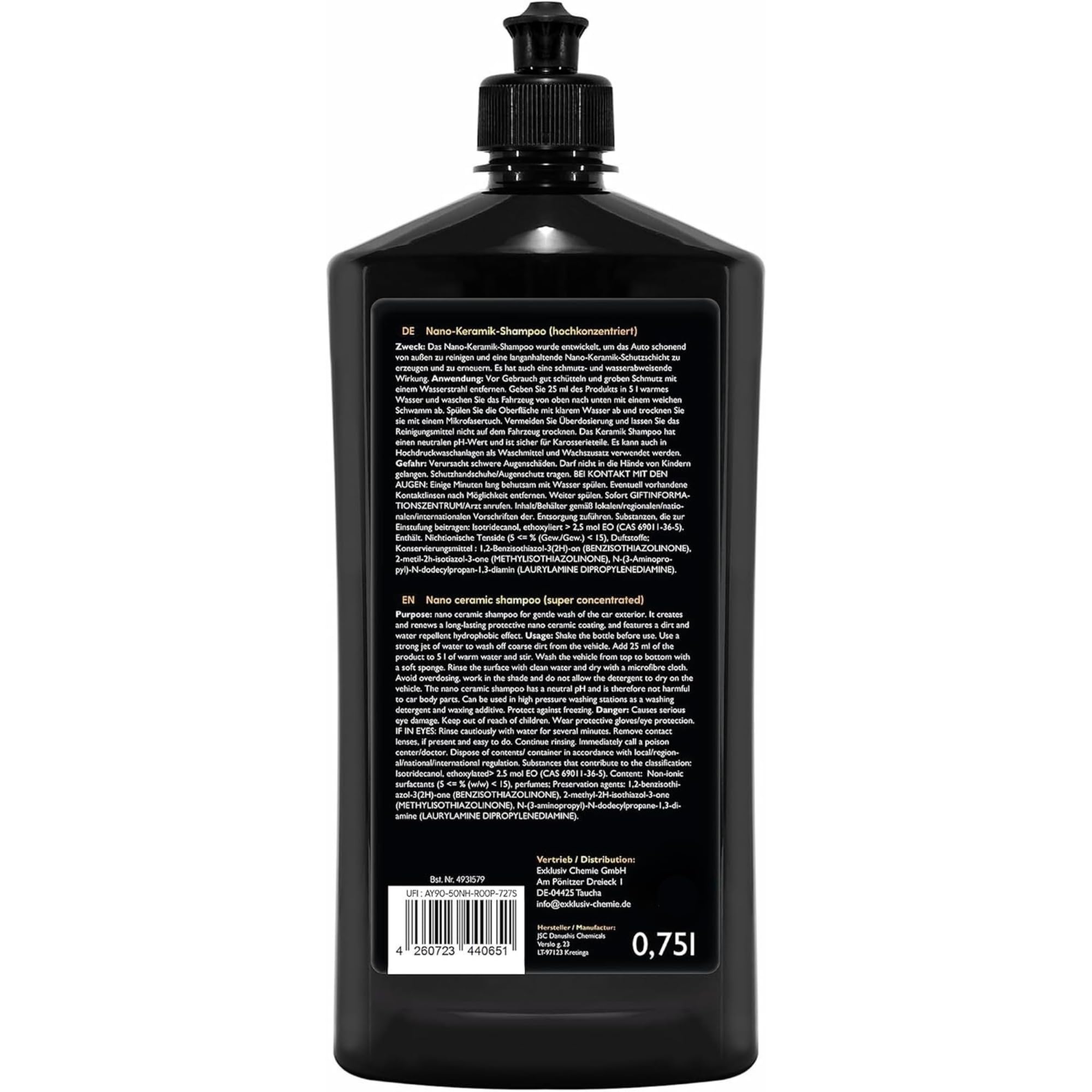 Exklusiv Chemie® Autoshampoo Keramik Schutzeffekt 750ml | Auto Shampoo Konzentrat mit Abperleffekt | Auto Reiniger mit Keramik Versiegelungseffekt | Wasser & Schmutzabweisend für alle Auto Außenteile 7