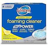 Glisten Garbage Disposal Cleaner and Odor Eliminator with Foaming Action, Removes Buildup and Cleans, Lemon Scent, 4 Uses
