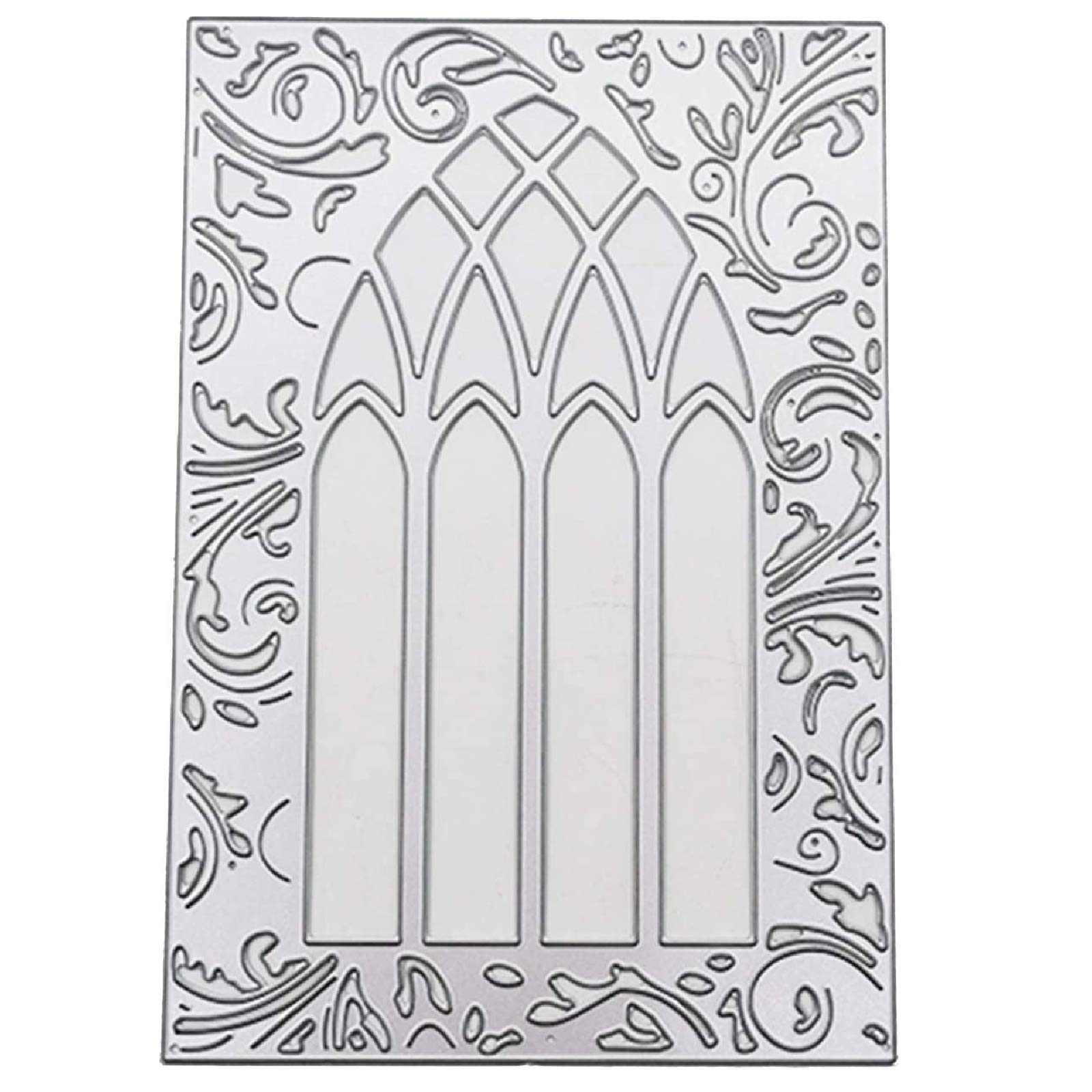 U-horizon Door Window Frame Lace Cutting Dies, DIY Scrapbooking Metal Embossing Stencil Template Mold for Album Paper Card Art Craft
