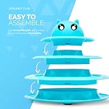 FurDreams Cat Roller Ball Toy Interactive Blue 3 Tier Puzzle Tower view 5