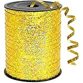 500 Yards Curling Crimped Ribbon Gold Balloon String Shiny Metallic Roll for Birthday Gift Wrapping Ribbon,Party Decor, Wedding, Chrismas Crafts Birthday Party Festival Art Craft Decoration