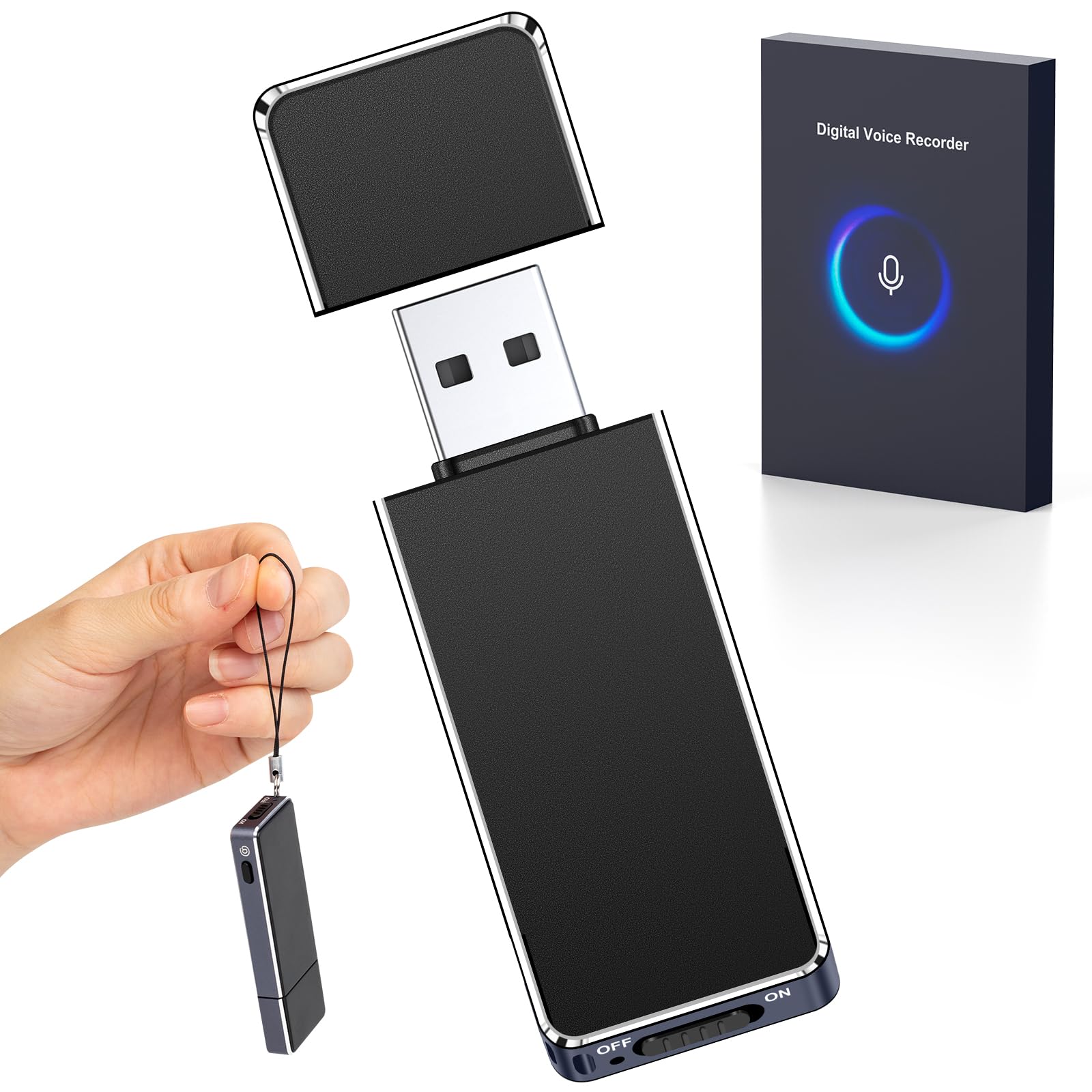 Photo 1 of EVIDA Voice Activated Recorder - 64GB Professional Digital Voice Recorder USB Recording Device with AI Noise Reduction for Lectures Meetings