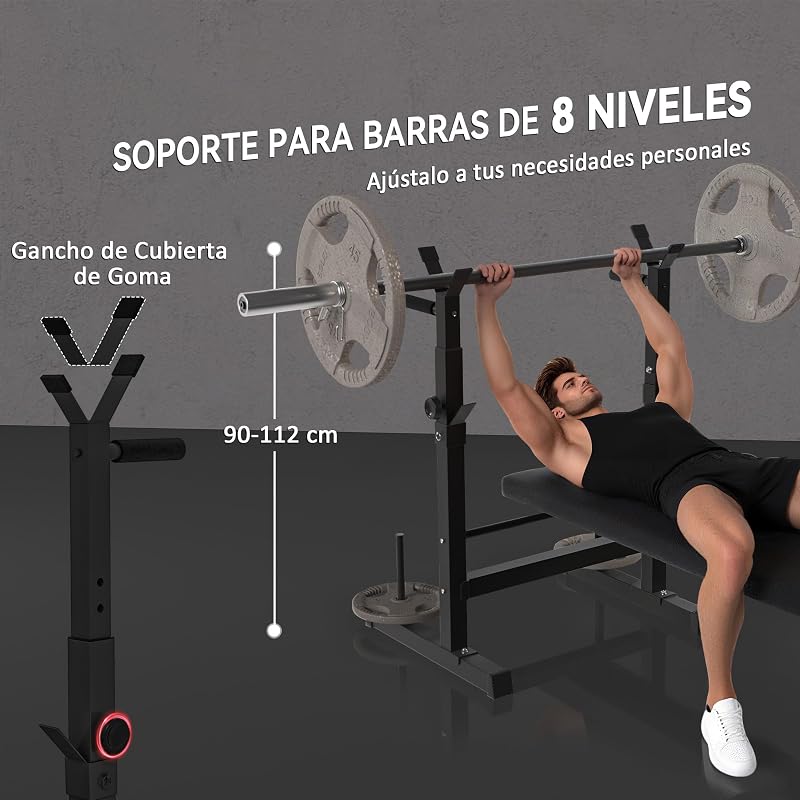 Supino de supino multifuncional de peso dobrável 220 kg