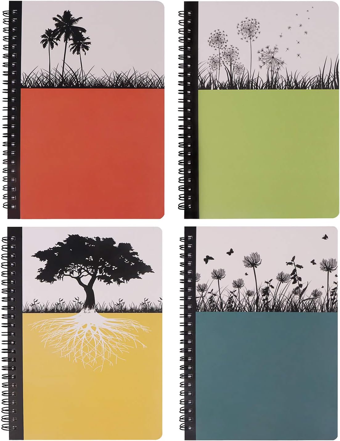 Hardcover Spiral Notebook, Dream Tree Journal to Write in, Blank Diary, Composition Notebook College ruled 80 Sheets, 9.8 x 7.1inch, 4 Pack
