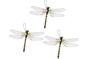 Sinbana 3pcs Dragonfly Hat Clips, Pin & Lanyard Type Simulated Realistic Dragonfly Clip Artificial Dragonflies Supplies for H