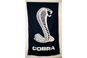 GUO Cobra Vertical Flag and Banner - Ford Shelby Cobra Car Flag - Polyester with Brass Grommets, Anti-UV, Digital Printing - 